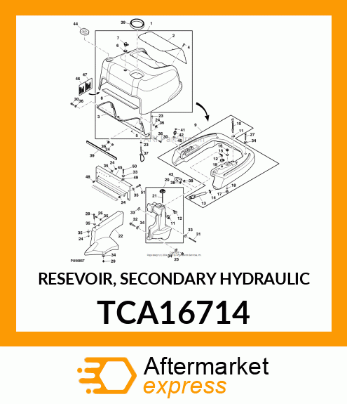 RESEVOIR, SECONDARY HYDRAULIC TCA16714