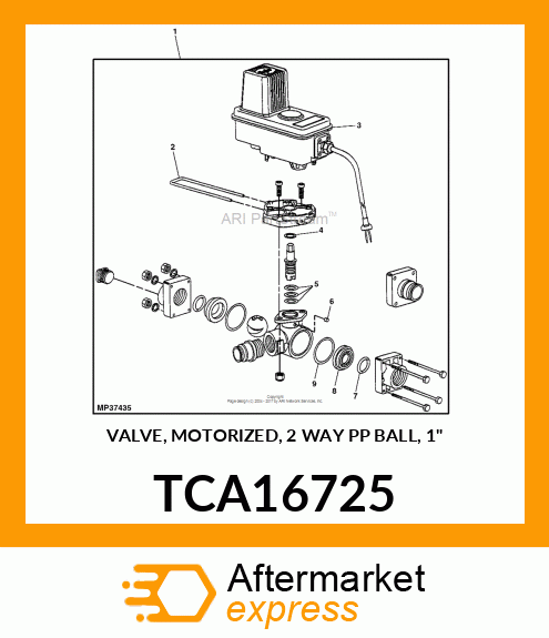 VALVE, MOTORIZED, 2 WAY PP BALL, 1" TCA16725