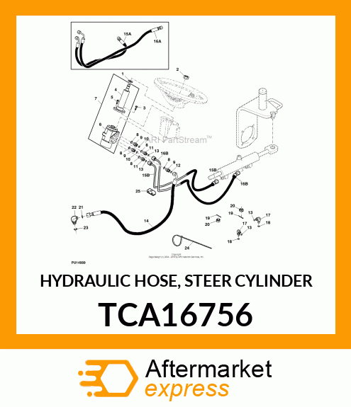 HYDRAULIC HOSE, STEER CYLINDER TCA16756