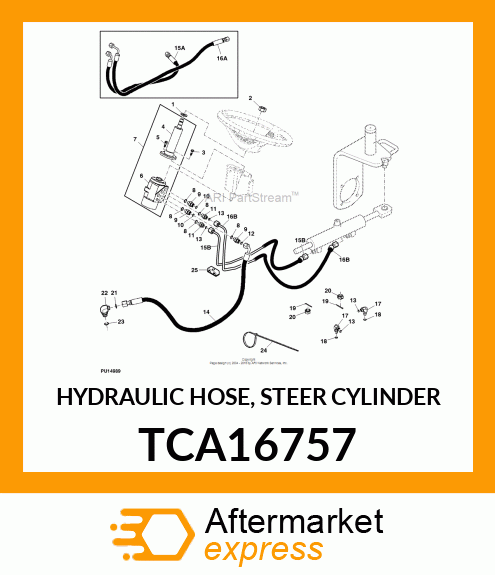 HYDRAULIC HOSE, STEER CYLINDER TCA16757