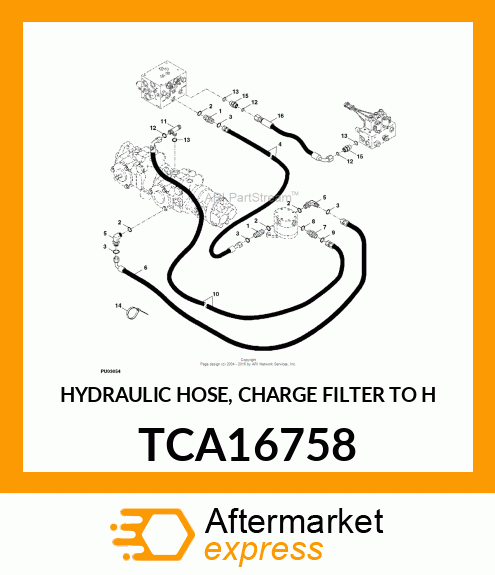 HYDRAULIC HOSE, CHARGE FILTER TO H TCA16758