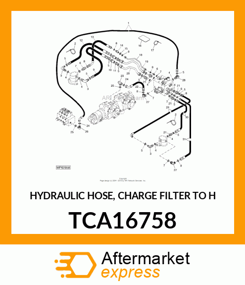 HYDRAULIC HOSE, CHARGE FILTER TO H TCA16758