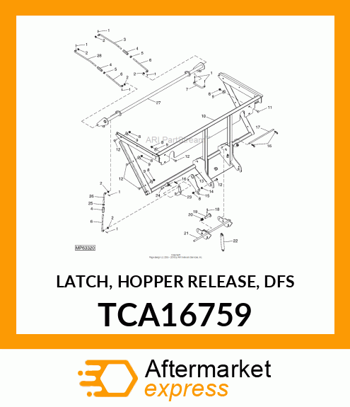 LATCH, HOPPER RELEASE, DFS TCA16759