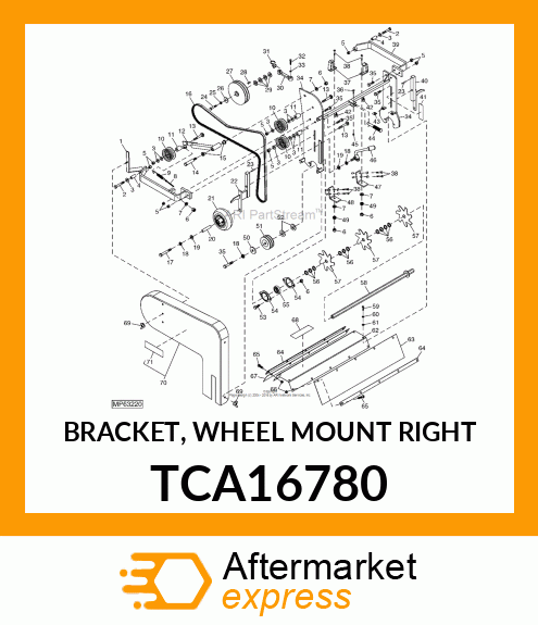 BRACKET, WHEEL MOUNT RIGHT TCA16780