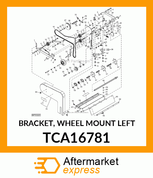 BRACKET, WHEEL MOUNT LEFT TCA16781