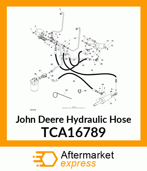 HYDRAULIC HOSE, REAR CYLINDER TO TA TCA16789