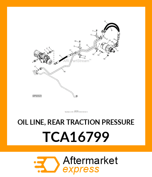 OIL LINE, REAR TRACTION PRESSURE TCA16799