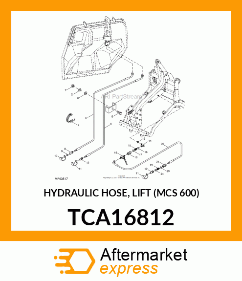 HYDRAULIC HOSE, LIFT (MCS 600) TCA16812