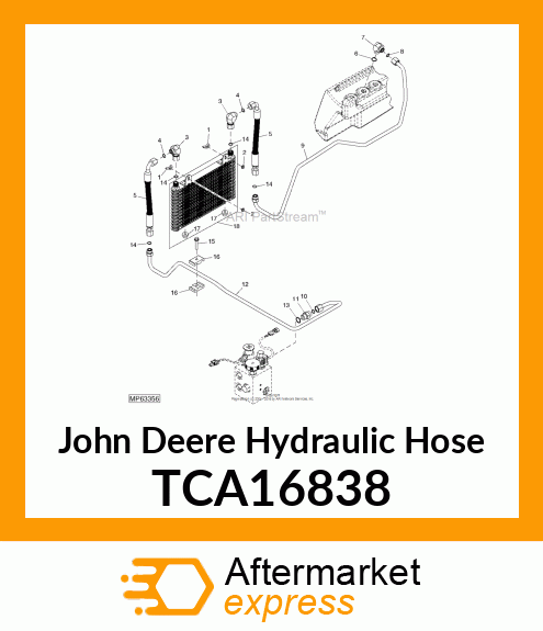 HYDRAULIC HOSE, MOW VALVE TO OIL CO TCA16838