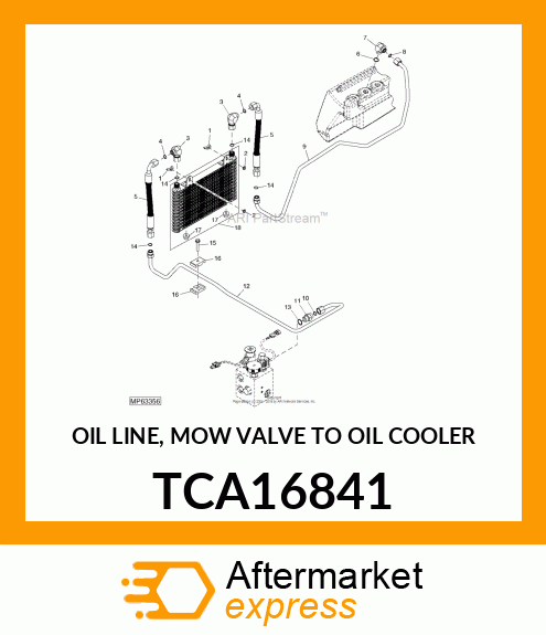 OIL LINE, MOW VALVE TO OIL COOLER TCA16841