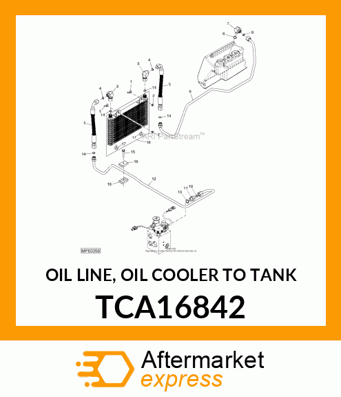 OIL LINE, OIL COOLER TO TANK TCA16842