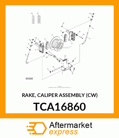 RAKE, CALIPER ASSEMBLY (CW) TCA16860