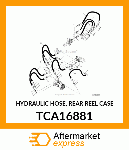 HYDRAULIC HOSE, REAR REEL CASE TCA16881