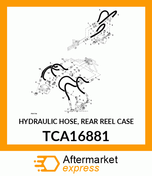 HYDRAULIC HOSE, REAR REEL CASE TCA16881
