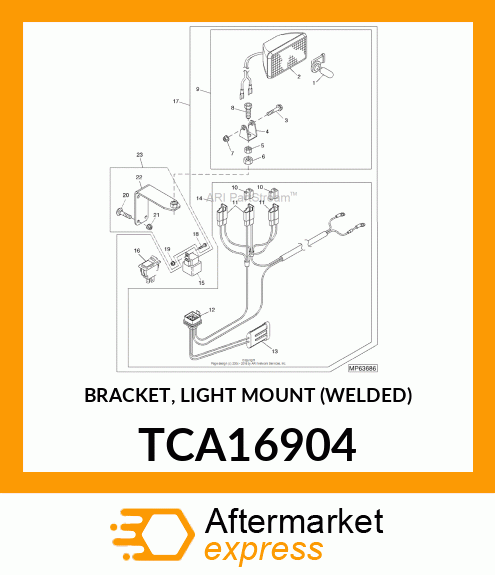 BRACKET, LIGHT MOUNT (WELDED) TCA16904