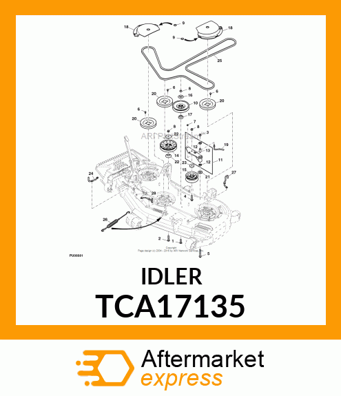 SHEAVE, IDLER ASSY (175DIA.) TCA17135