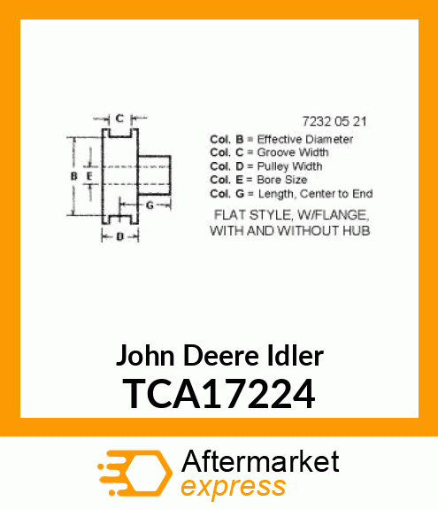 IDLER, COMMERCIAL 9.25" FLAT TCA17224