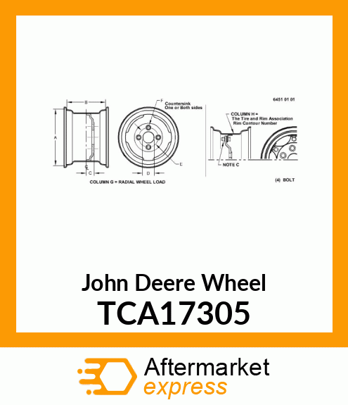 WHEEL (RIM 8X12) TCA17305