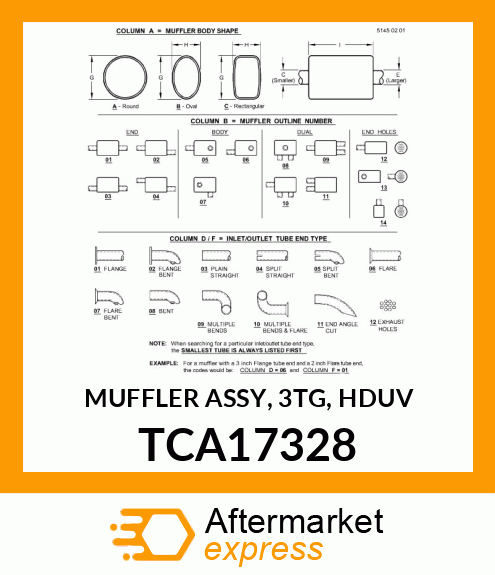 MUFFLER ASSY, 3TG, HDUV TCA17328