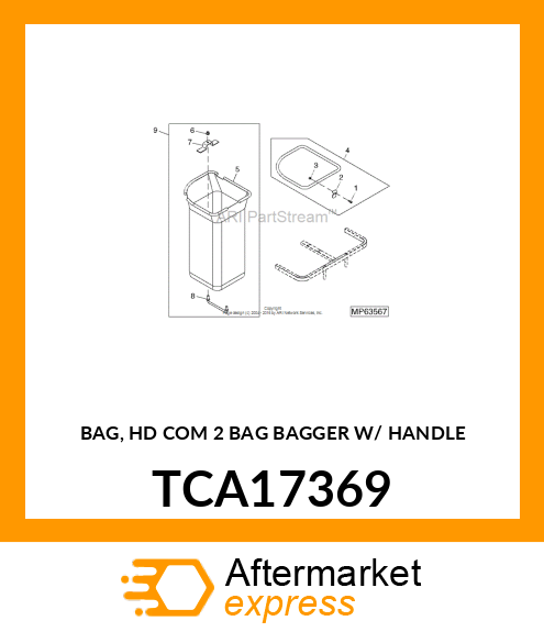 BAG, HD COM 2 BAG BAGGER W/ HANDLE TCA17369