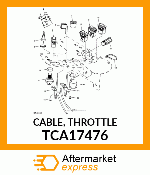 CABLE, THROTTLE TCA17476