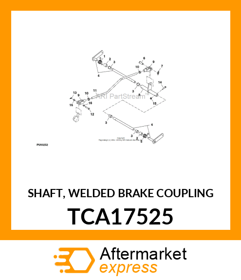 SHAFT, WELDED BRAKE COUPLING TCA17525