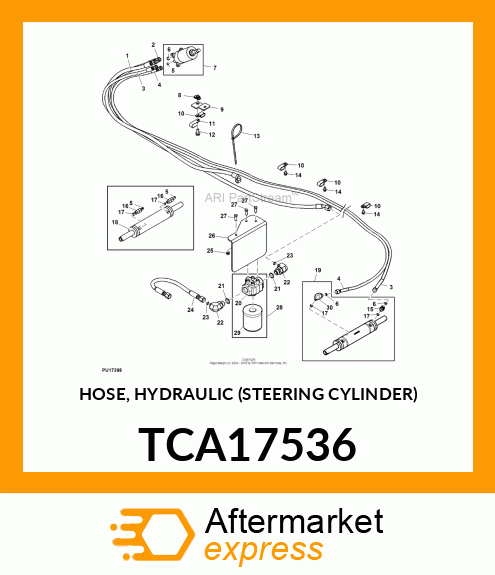 HOSE, HYDRAULIC (STEERING CYLINDER) TCA17536