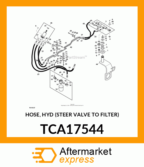 HOSE, HYD (STEER VALVE TO FILTER) TCA17544