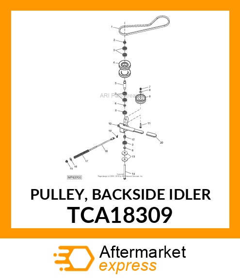 PULLEY, BACKSIDE IDLER TCA18309