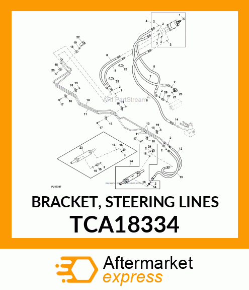 BRACKET, STEERING LINES TCA18334