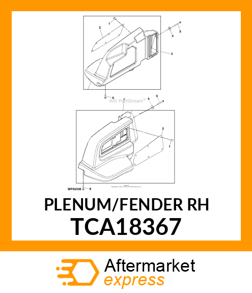 PLENUM/FENDER RH TCA18367