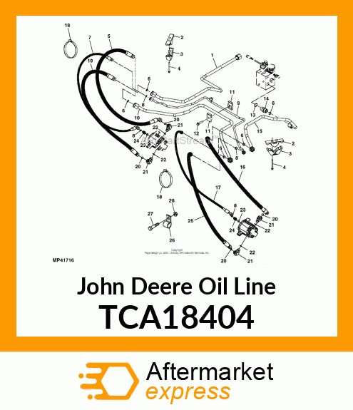 OIL LINE, MOW VALVE TO LH DECK TCA18404