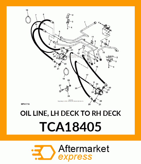 OIL LINE, LH DECK TO RH DECK TCA18405