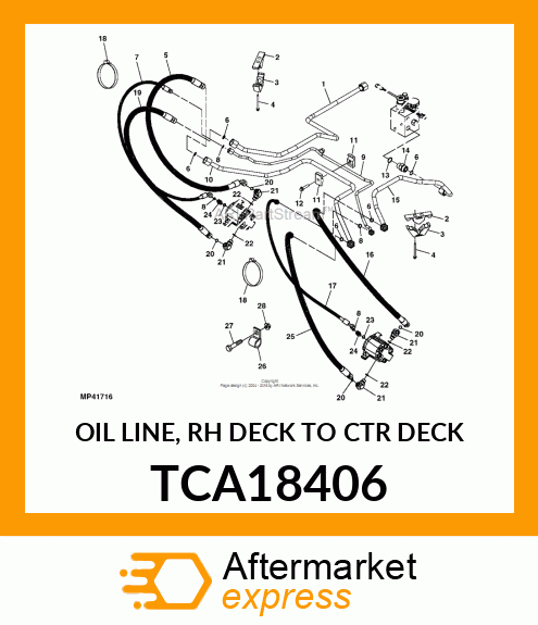 OIL LINE, RH DECK TO CTR DECK TCA18406