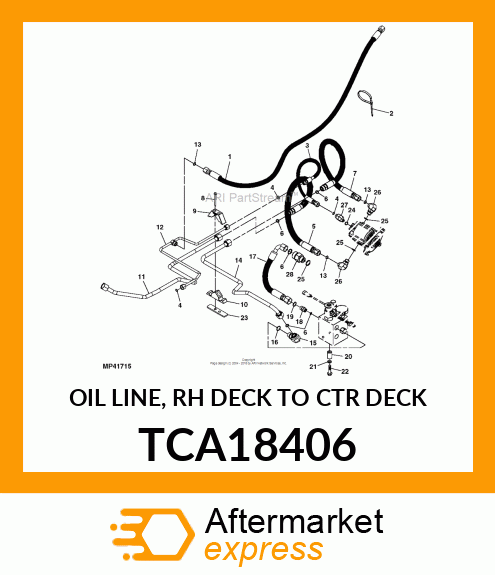 OIL LINE, RH DECK TO CTR DECK TCA18406