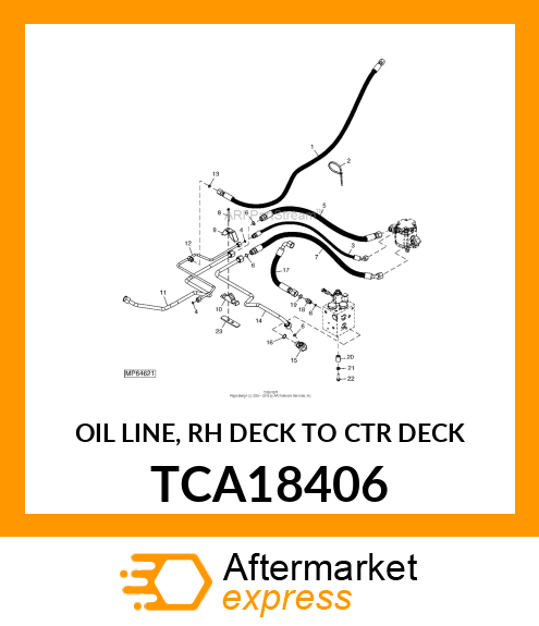 OIL LINE, RH DECK TO CTR DECK TCA18406