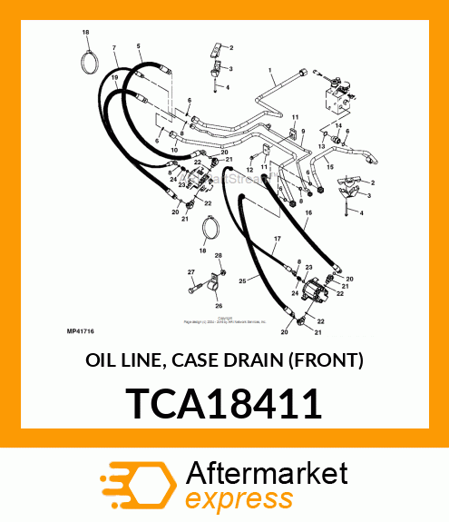 OIL LINE, CASE DRAIN (FRONT) TCA18411