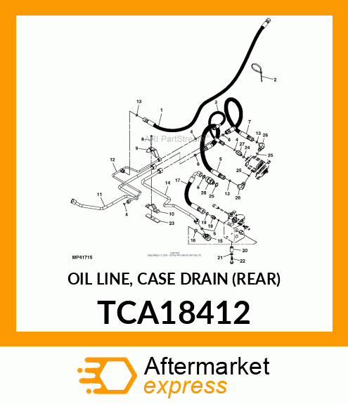 OIL LINE, CASE DRAIN (REAR) TCA18412