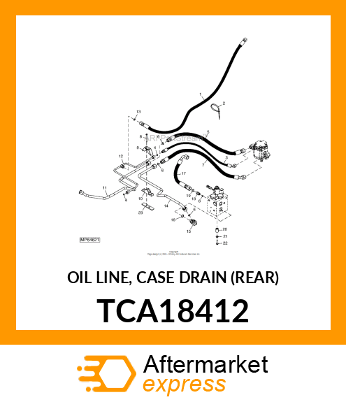 OIL LINE, CASE DRAIN (REAR) TCA18412