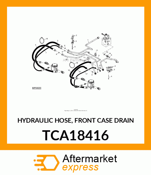 HYDRAULIC HOSE, FRONT CASE DRAIN TCA18416