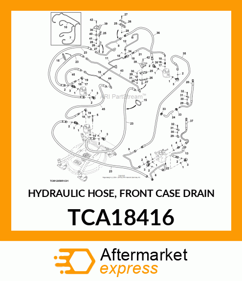 HYDRAULIC HOSE, FRONT CASE DRAIN TCA18416