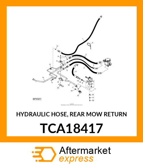 HYDRAULIC HOSE, REAR MOW RETURN TCA18417