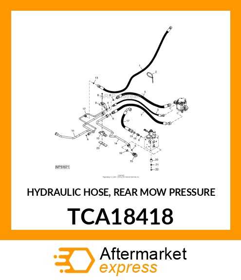 HYDRAULIC HOSE, REAR MOW PRESSURE TCA18418