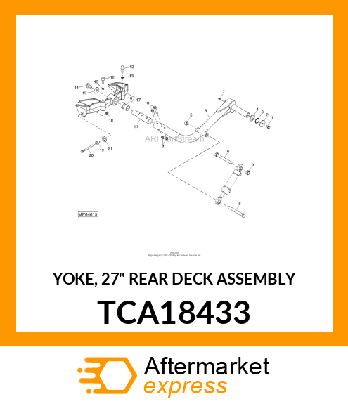 YOKE, 27" REAR DECK ASSEMBLY TCA18433