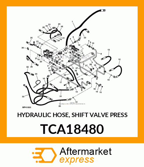 HYDRAULIC HOSE, SHIFT VALVE PRESS TCA18480