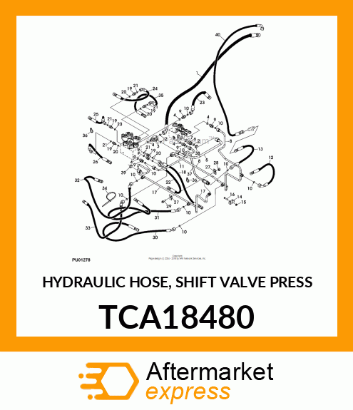 HYDRAULIC HOSE, SHIFT VALVE PRESS TCA18480