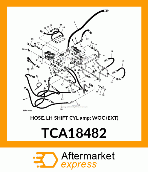 HOSE, LH SHIFT CYL amp; WOC (EXT) TCA18482