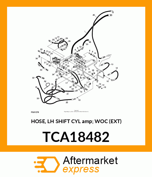 HOSE, LH SHIFT CYL amp; WOC (EXT) TCA18482