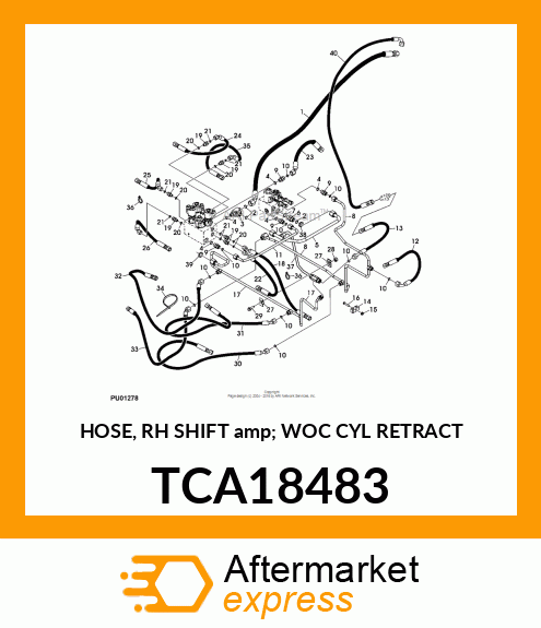 HOSE, RH SHIFT amp; WOC CYL RETRACT TCA18483