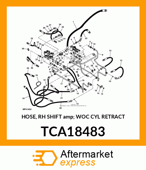 HOSE, RH SHIFT amp; WOC CYL RETRACT TCA18483